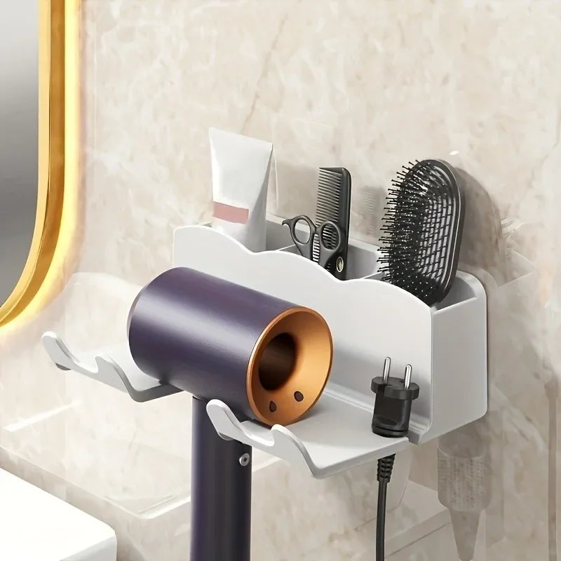 No-Drill Wall Hair Dryer Holder